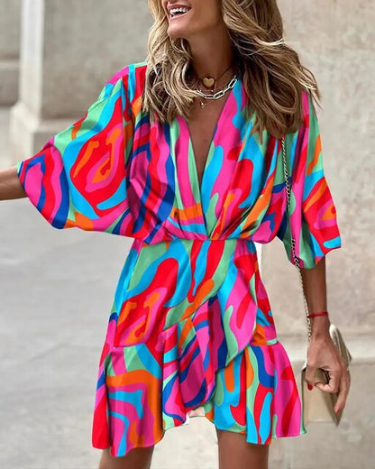 CM | Vestido corto con estampado fluido