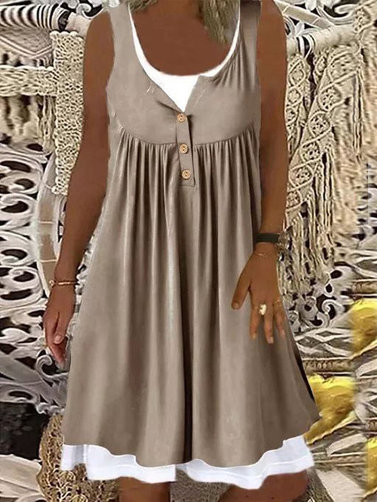 CM | Regular Fit Vestido de punto de manga corta monocolor AH182