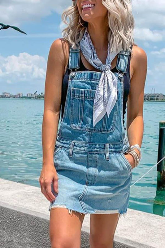 CM | Vestido mono vaquero con hebilla ajustable