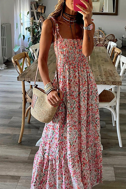 CM | Vestido largo fruncido con volantes