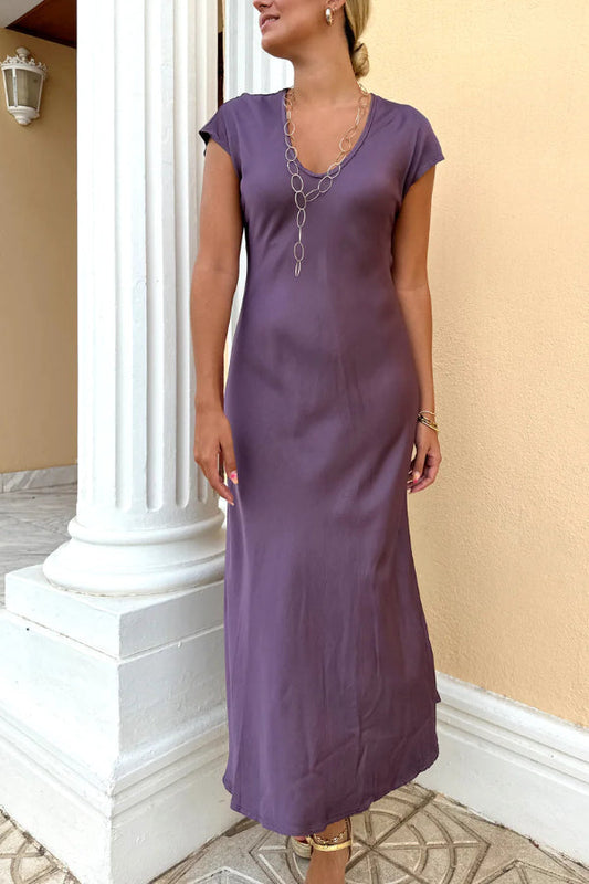 CM | Vestido midi Evase de satén