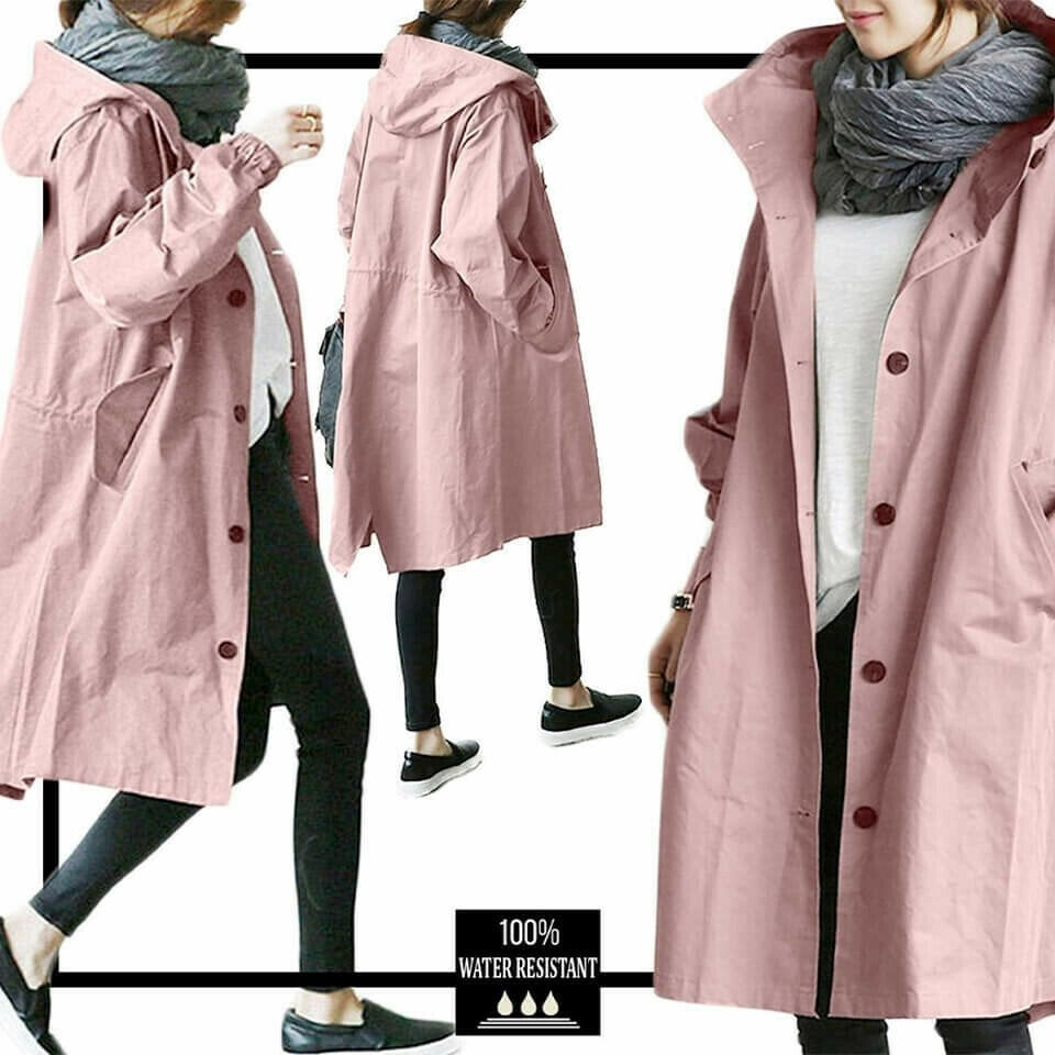 CM | Elegante gabardina suelta monocolor