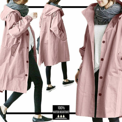 CM | Elegante gabardina suelta monocolor