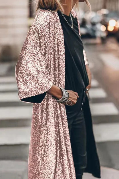 CM | Kimono de lentejuelas con mangas de campana Disco glamour