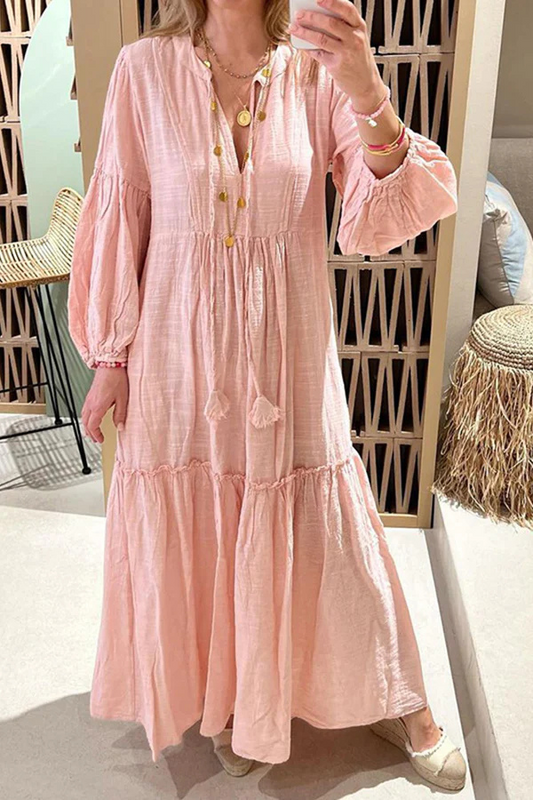 CM | Take Me To Cabo Ethnic Unique Print Botón Camisa Suelta Vestido Midi