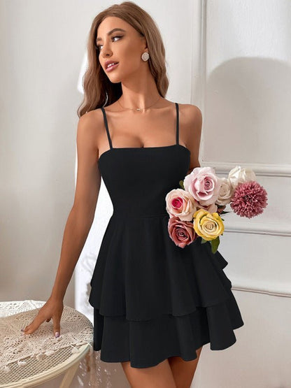 CM | Mini vestido con volantes superpuestos