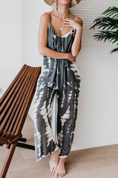 CM | Fashion Sling Tie-dye Jumpsuit