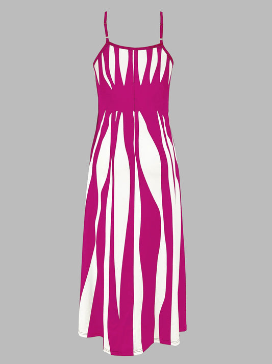 CM | Vestido maxi de mujer - sin mangas - cuello en V - corte relajado - ropa casual ligera