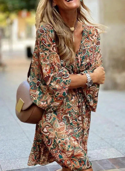 CM | Vestido corto con estampado de cachemira