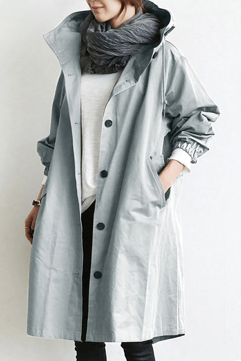 CM | Elegante gabardina suelta monocolor