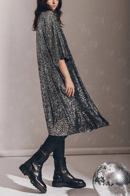 CM | Kimono de lentejuelas con mangas de campana Disco glamour