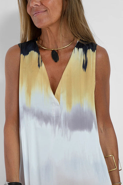 CM | Make Them Proud Maxi Vestido Relajado con Estampado Tie Dye de Satén