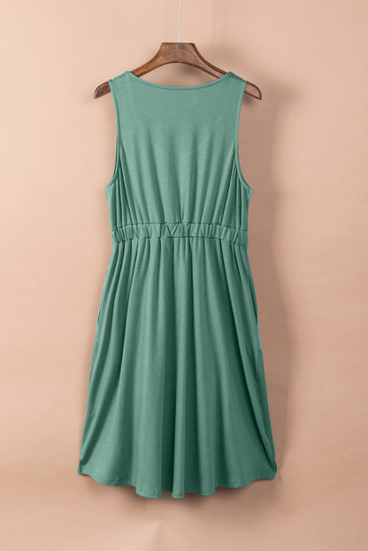 CM | Vestido corto sin mangas con botones