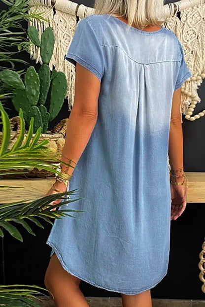 CM | Minivestido vaquero informal de manga corta