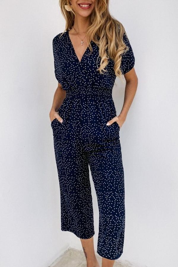 CM | Mono casual estampado con bolsillo y cuello en V