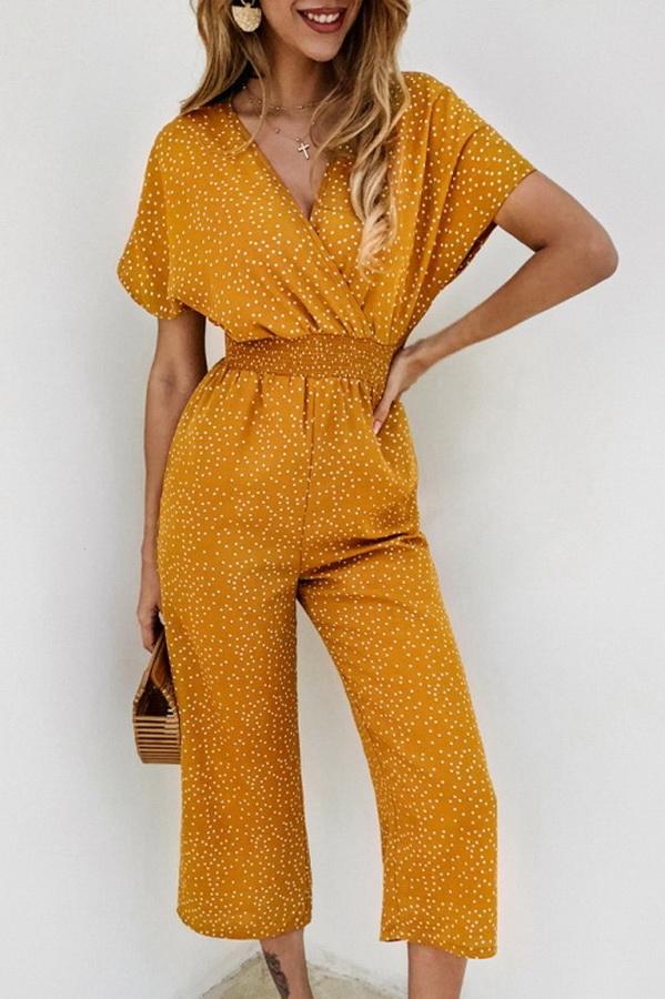 CM | Mono casual estampado con bolsillo y cuello en V
