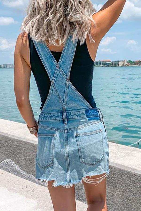 CM | Vestido mono vaquero con hebilla ajustable