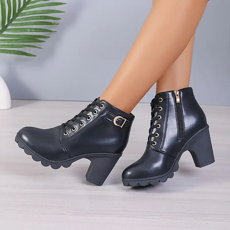 CM | BOTAS DE MUJER CON TACÓN GRUESO