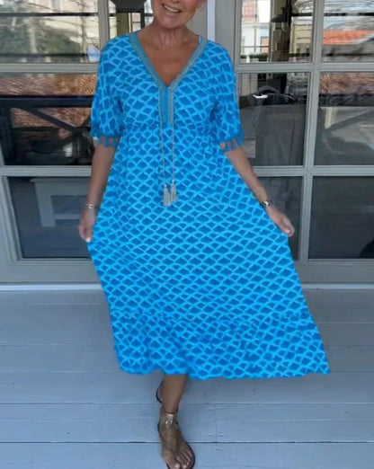 CM | Vestido midi cómodo y holgado con escote en V
