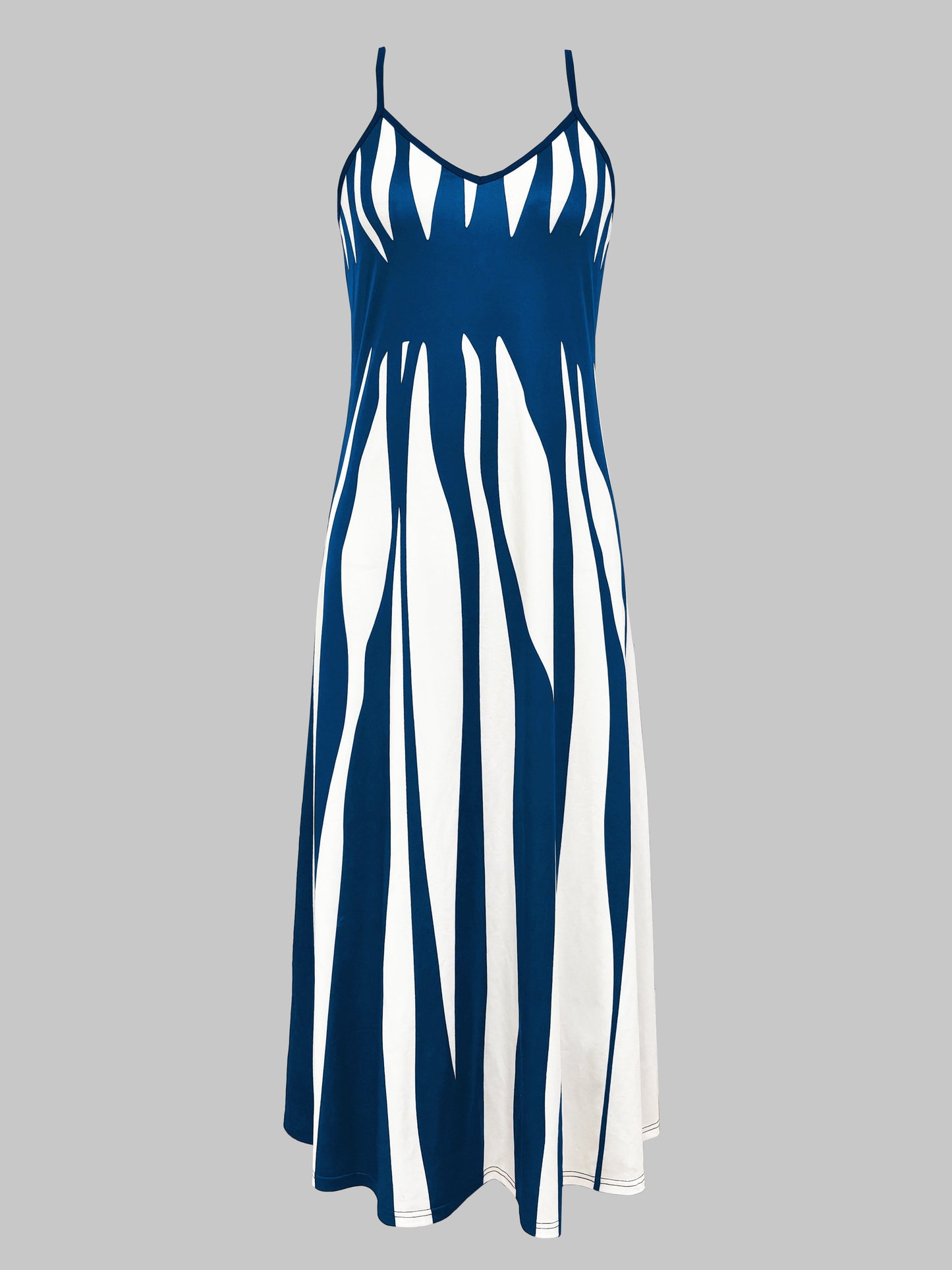 CM | Vestido maxi de mujer - sin mangas - cuello en V - corte relajado - ropa casual ligera