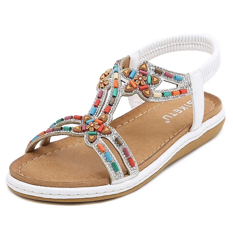 CM | Sandalias de brillantes con perlas