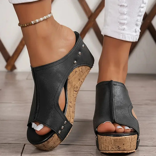 CM | Sandalias de plataforma de piel