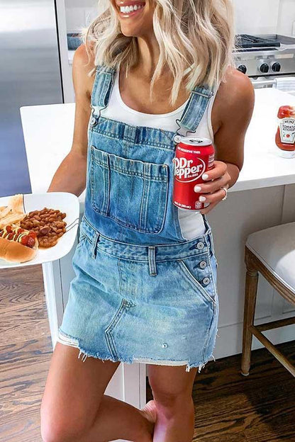 CM | Vestido mono vaquero con hebilla ajustable
