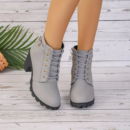 CM | BOTAS DE MUJER CON TACÓN GRUESO