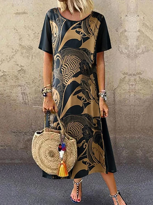 CM | Vestido midi casual tribal