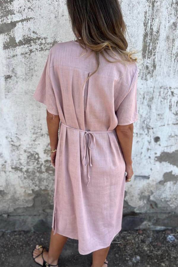 CM | Vestido midi de lino con estampado bohemio