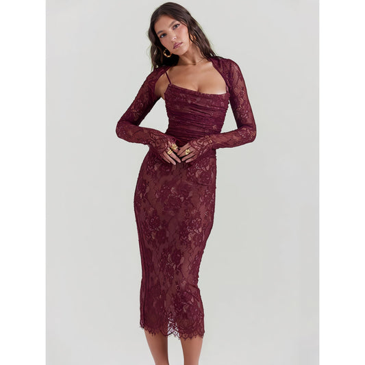 CM | Elegante Estampado Sexy Vestido Largo Para Mujer