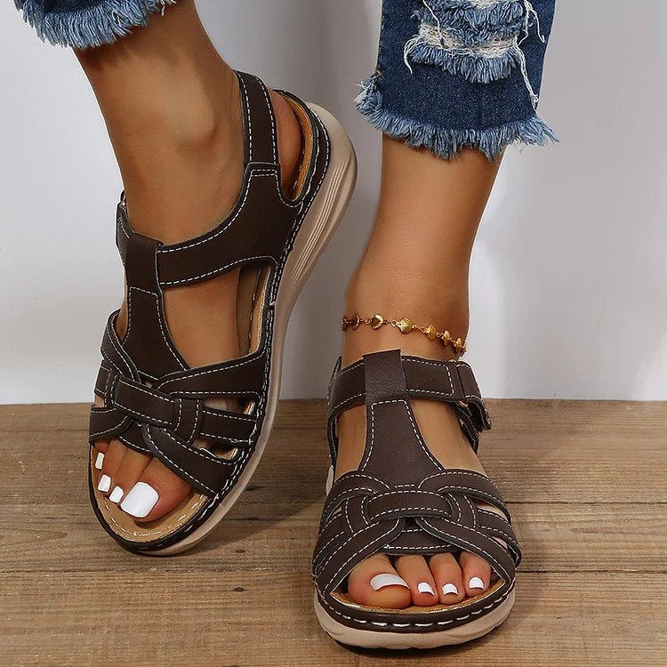 CM | Sandalias confort de piel vintage