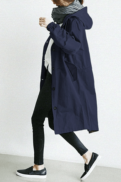 CM | Elegante gabardina suelta monocolor