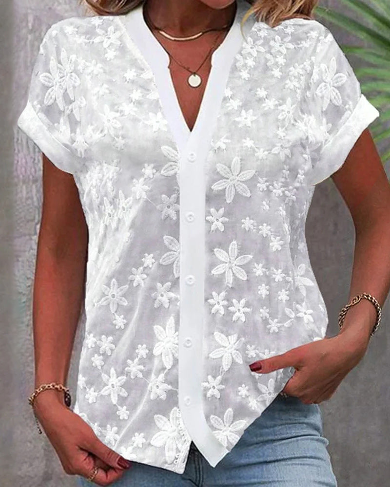 CM | Blusa de manga corta con escote en V