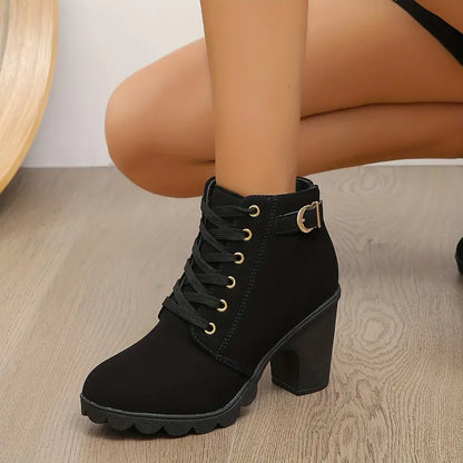 CM | BOTAS DE MUJER CON TACÓN GRUESO