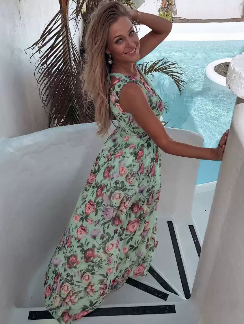 CM | Vestido maxi de verano para mujer con estampado