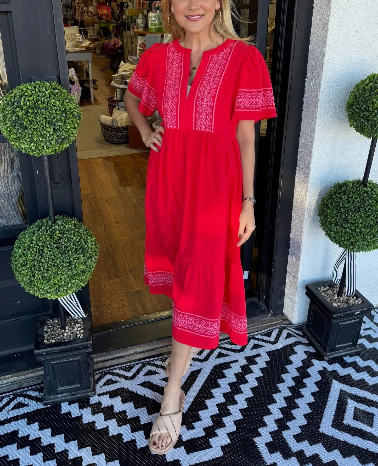 CM | Vestido largo bohemio con escote en V