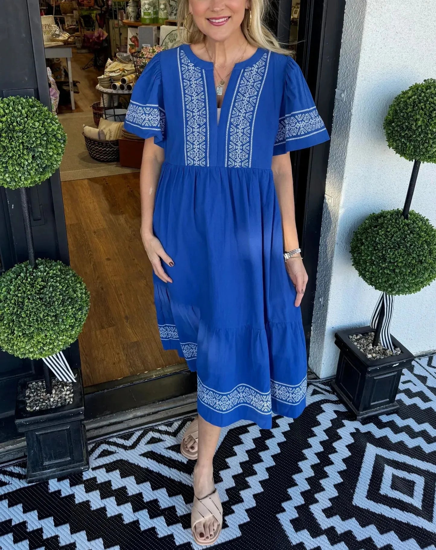 CM | Vestido largo bohemio con escote en V