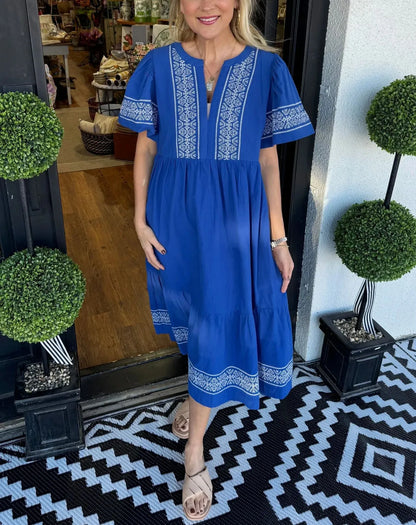 CM | Vestido largo bohemio con escote en V