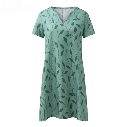CM | Mini vestido mujer estampado de hojas manga corta