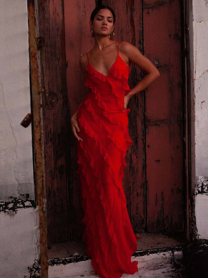 CM | Sofisticado vestido largo drapeado