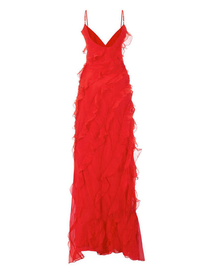CM | Sofisticado vestido largo drapeado