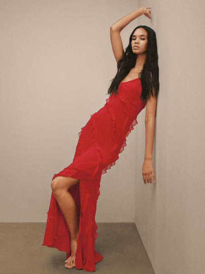 CM | Sofisticado vestido largo drapeado