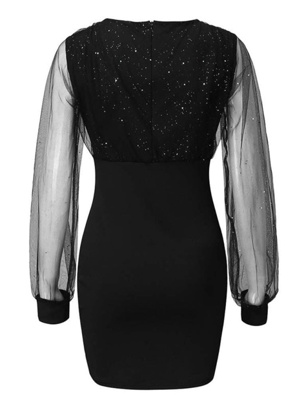 CM | Vestido corto de lentejuelas sin tirantes