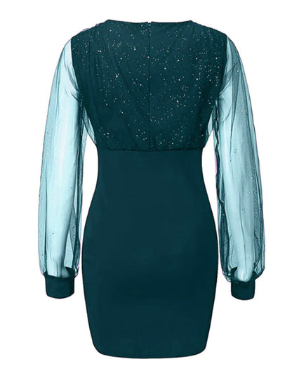 CM | Vestido corto de lentejuelas sin tirantes