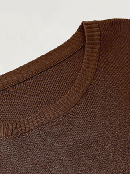CM | Conjunto de dos piezas de punto monocolor informal para señora