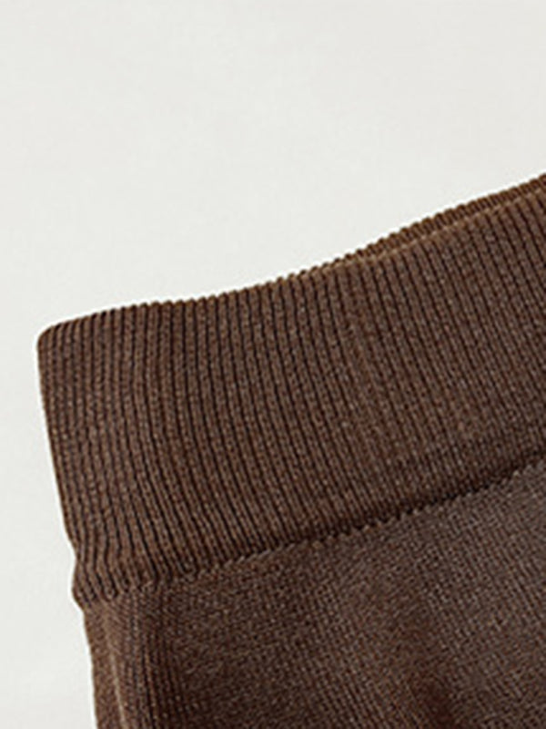 CM | Conjunto de dos piezas de punto monocolor informal para señora