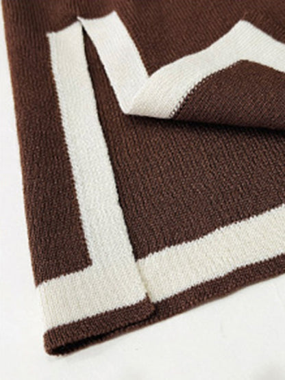 CM | Conjunto de dos piezas de punto monocolor informal para señora