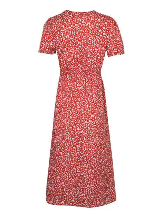 CM | Vestido midi con estampado floral y efecto envolvente