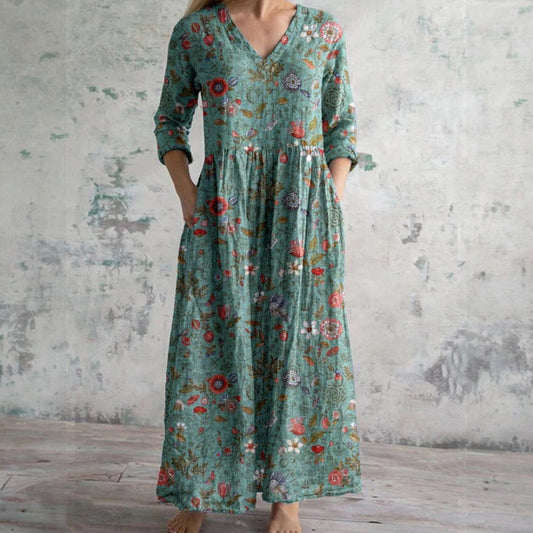 CM | MAXI VESTIDO LARGO FLOREADO